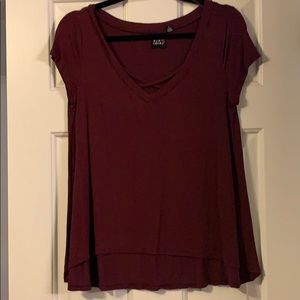 Maroon Criss Cross Tee